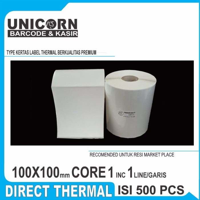 

monggo] Kertas Stiker Resi Label Thermal 100x100 / 100 x 100 mm / 4x4 inch