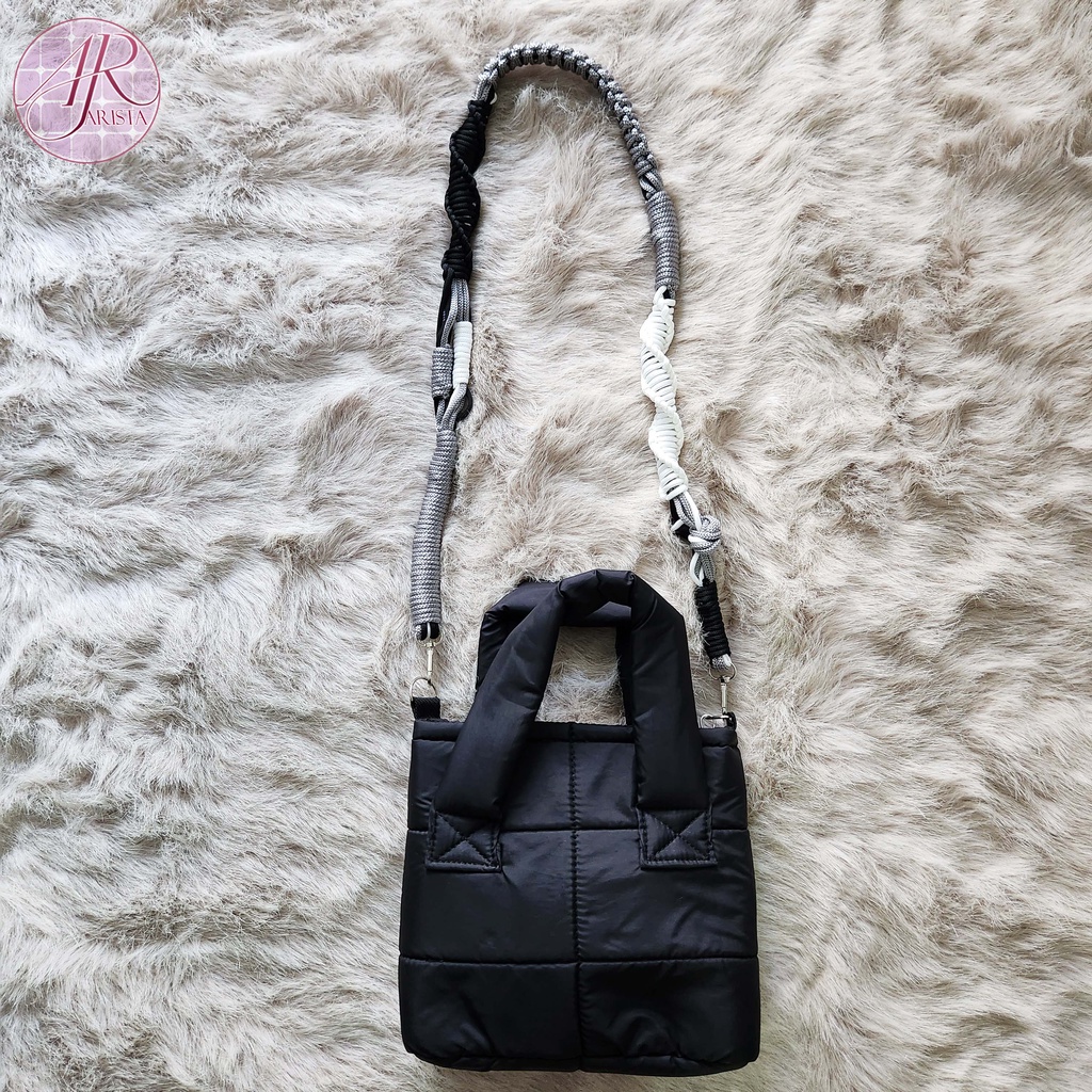 TAS SELEMPANG MINI WANITA PUFFY BONUS TALI MAKRAME / MACRAME LIMITED