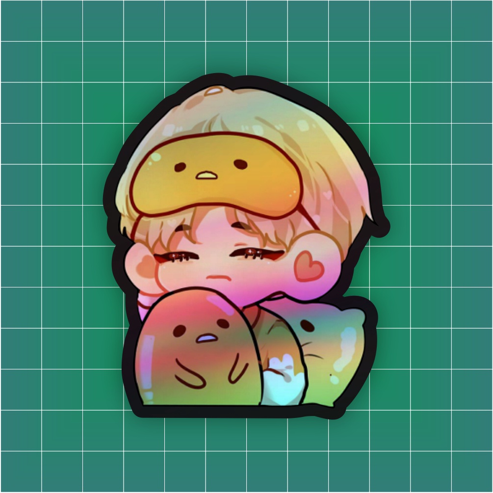 

Sticker BTS Hologram Sticker case hp & laptop ukuran 7 cm