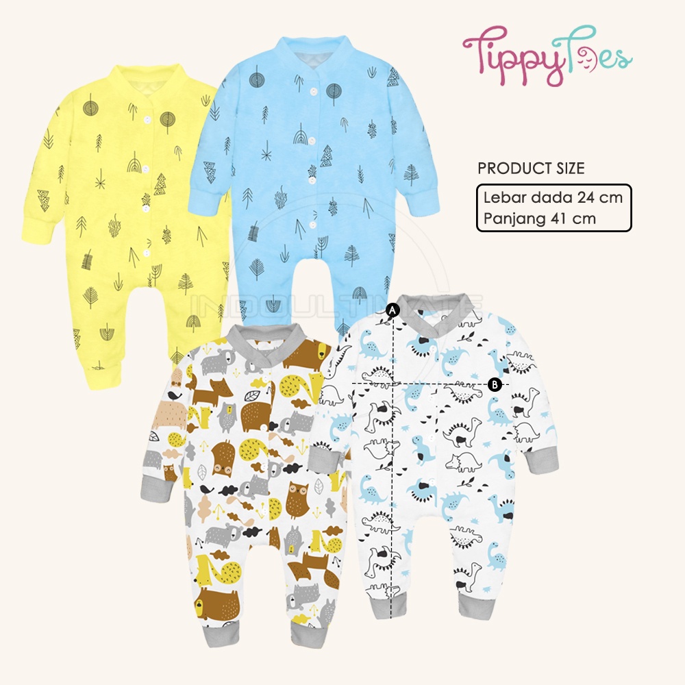 Sleep Suit Kaki Buka100% COTTON BC-031KK Jumper Bayi Jumpsuit Jumsuit Panjang Bayi Baju Tidur