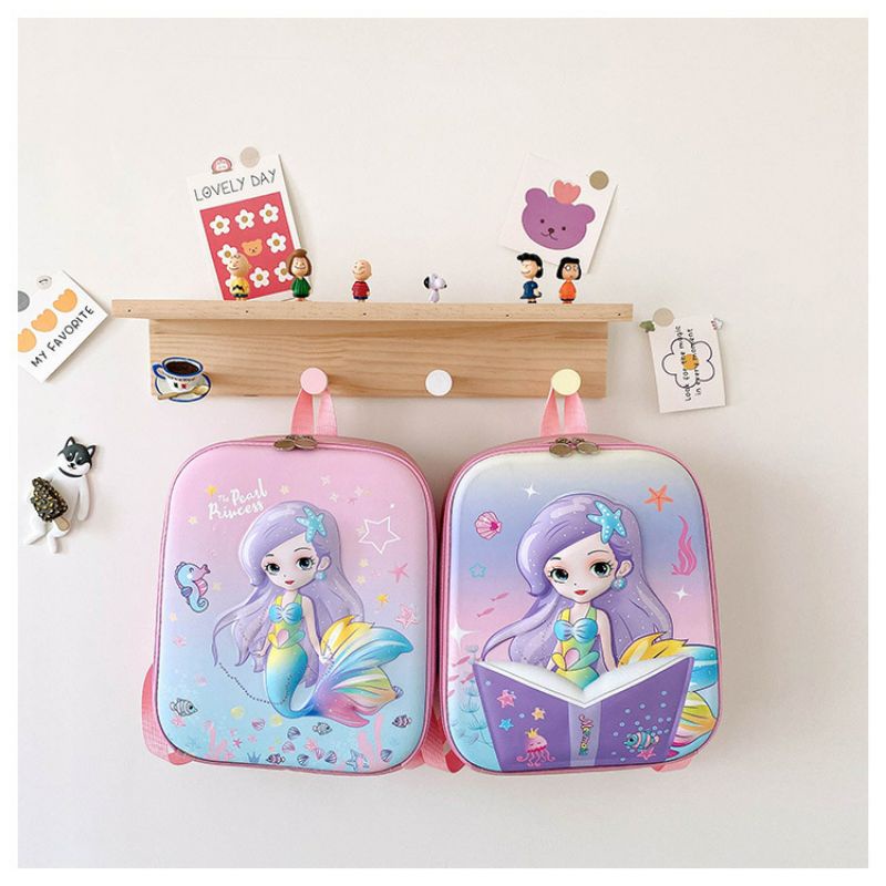 Tas Ransel Anak Sekolah Paud TK Perempuan dan Laki-Laki Model Embos Unicorn, Mermaid, Astronot