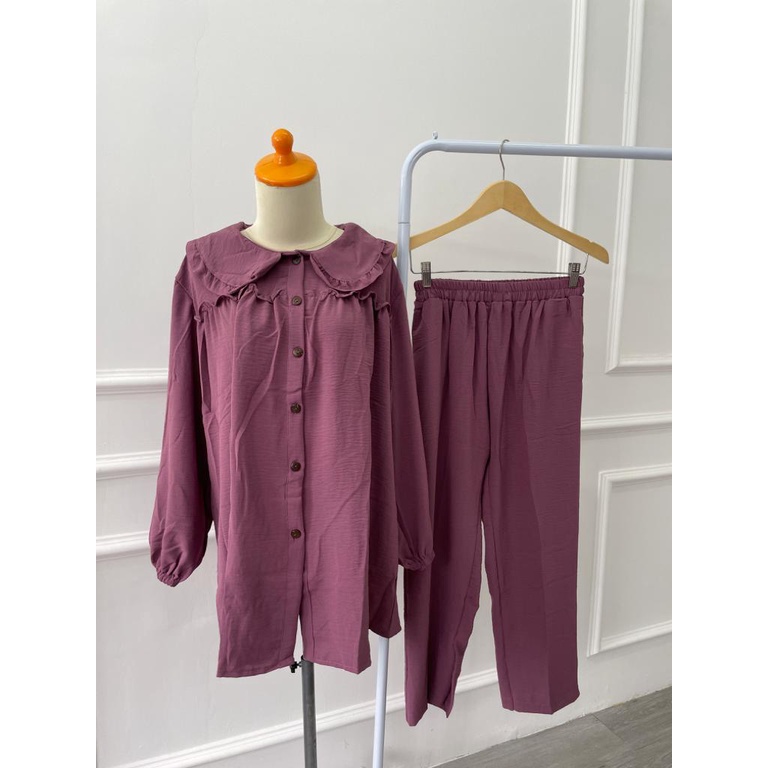 RUBY SET | STELAN CRINKLE AIRFLOW IMPORT SETCEL TUNIK IMPORT SETELAN POLOS MUSLIM GROSIR BIANCCA