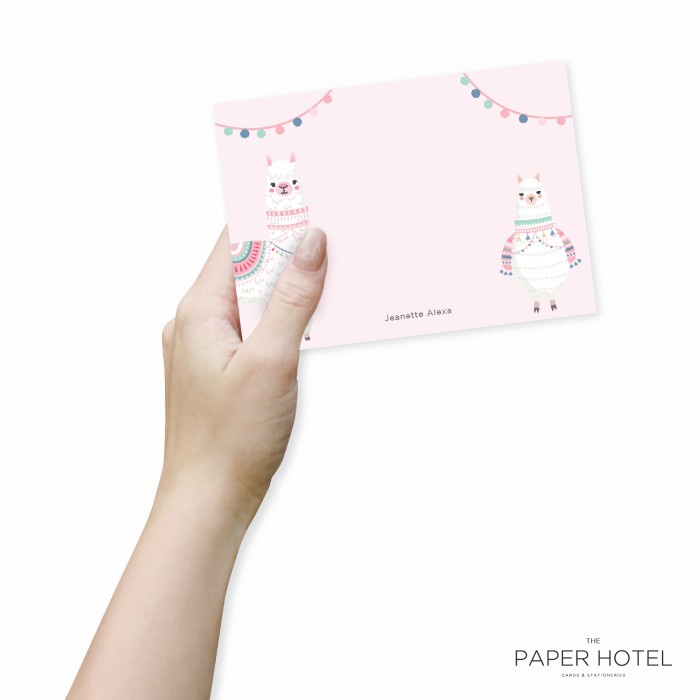 

Card Notecard - The No Probllama (Personalized Initials/ Name, 16Pcs)