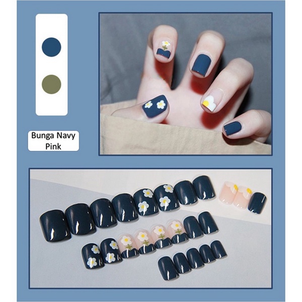 Kuku Palsu Motif Kartun 24 Pcs Fake Nail Karakter Manicure Nail Stickers Wedding Pengantin Murah Import_Cerianti