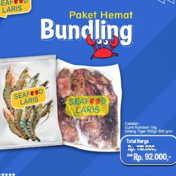 

Paket hemat bundling Cumi Kondom 1kg + Udang Tiger 500gr