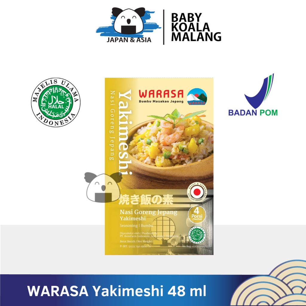 

WARASA Yakimeshi Nasi Goreng Jepang Instan 50 g Halal │ Bumbu Nasgor..