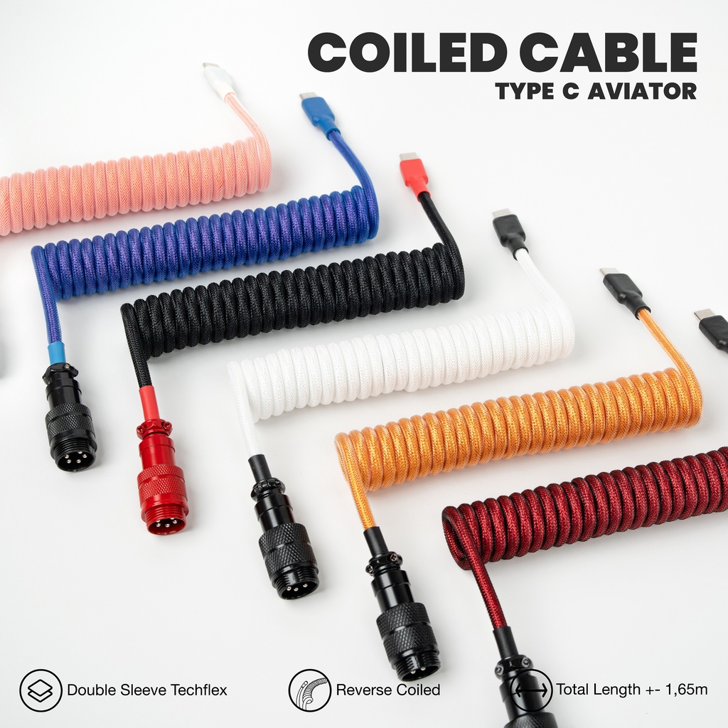 Coiled Cable Type C Aviator - Kabel Mechanical Keyboard by MYNK