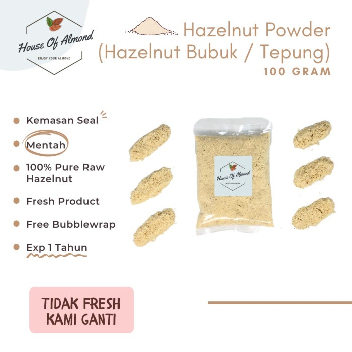 

Tepung-Roti-Panir- Hazelnut Powder 100G (Tepung / Bubuk Hazelnut) -Panir-Roti-Tepung