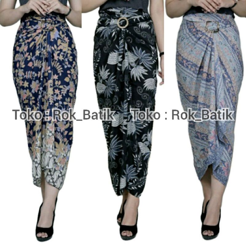 (50 Motif) Rok Lilit Batik Bawahan Kebaya Modern Rok Serut Batik Free Ring Kain Batik Floral Batik Couple Pasangan