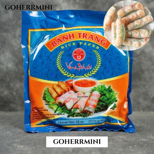 

Rice Paper / Banh Trang High Quality Rice Paper 22cm Isi 5 Lembar /Kulit Lumpia Vietnam Rice Paper / rice roll spring roll / Salad Wrap Multifungsi