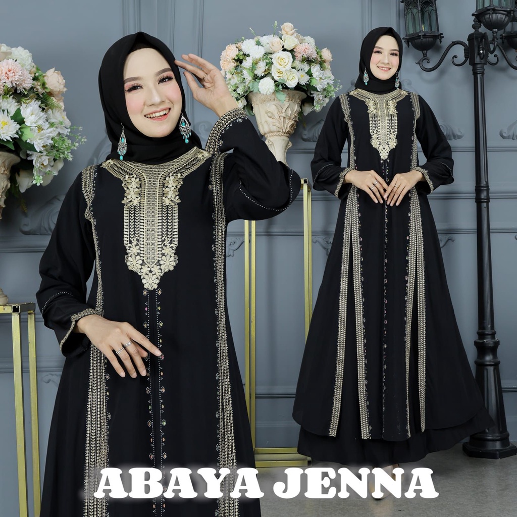 ABAYA JENNA / Gamis Turkey / Longdress Muslimah / Maxy Formal / Busana Muslim / Dress Kondangan / Pakaian Mewah Arabic