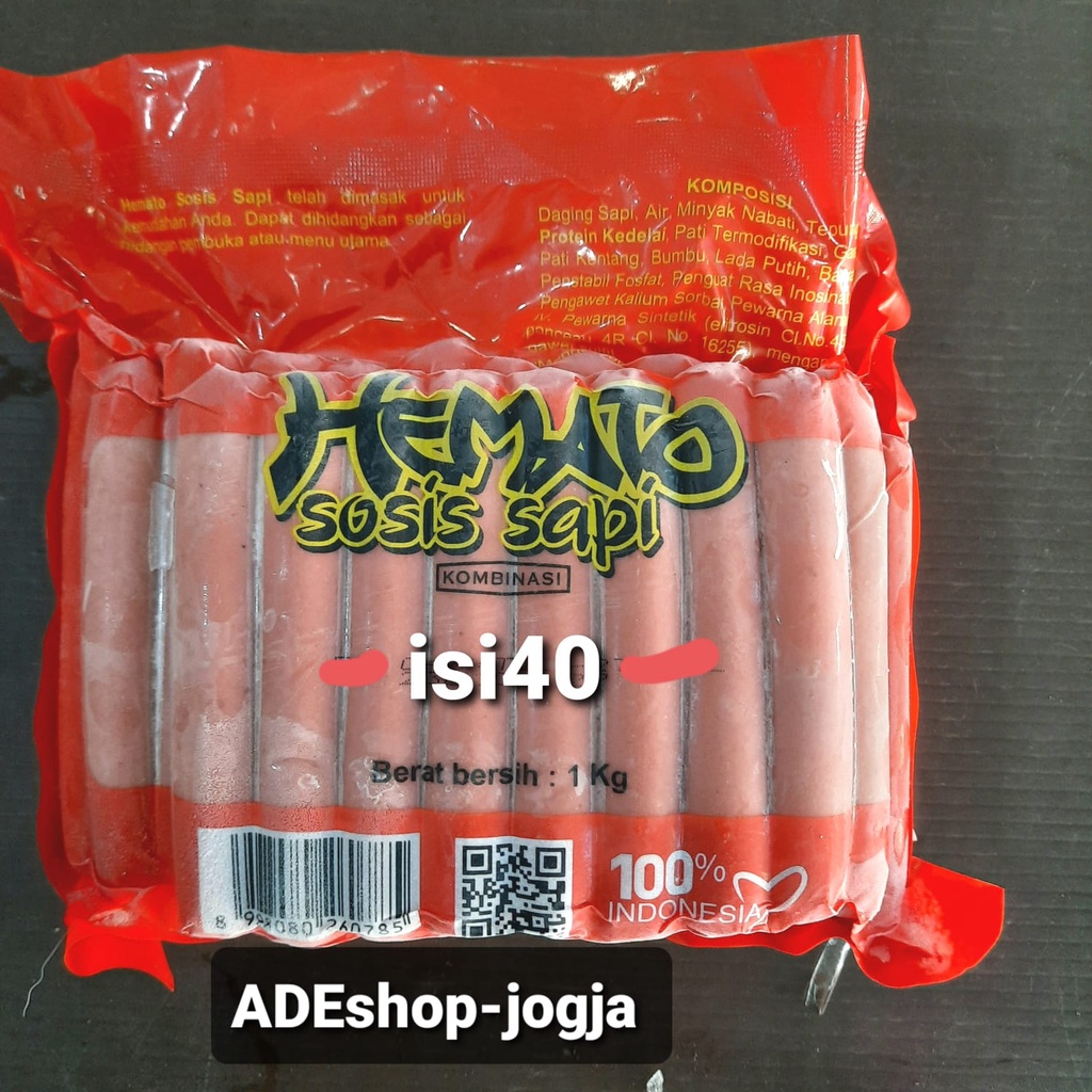 

sosis sapi kombinasi hemato 1 kg isi 40