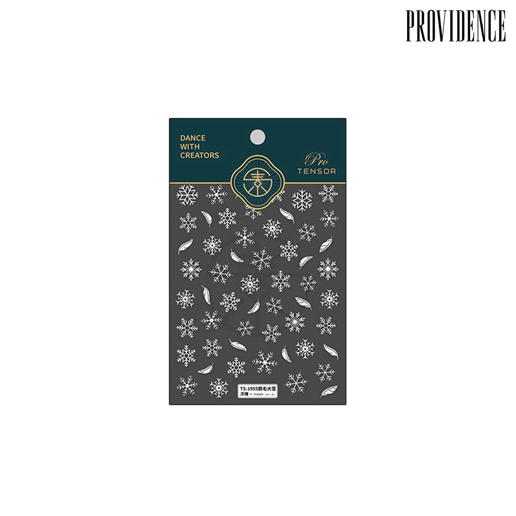 Providence Manicure Decal 5D Relief 3D Efek Perekat Diri Tidak Jatuh DIY Ultra Tipis Minimalis Bulu Snowflake Nail Art Stiker Salon Kuku Pasokan