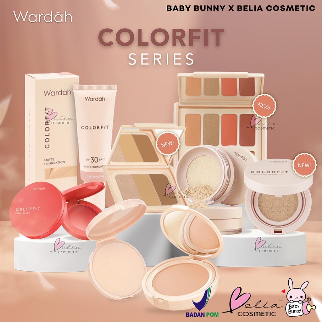 ❤ BELIA ❤ &quot;WARDAH Colorfit Series | Matte Foundation | Velvet Powder | Perfect Glow Cushion Full Refil | Highlight Contour Palette | Quad Eye | Bedak | Eyeshadow &quot;