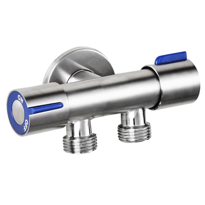 (SerbaSerbi)Stop Kran Cabang Kanan Kiri Stainless Steel Kran Shower Kran Double