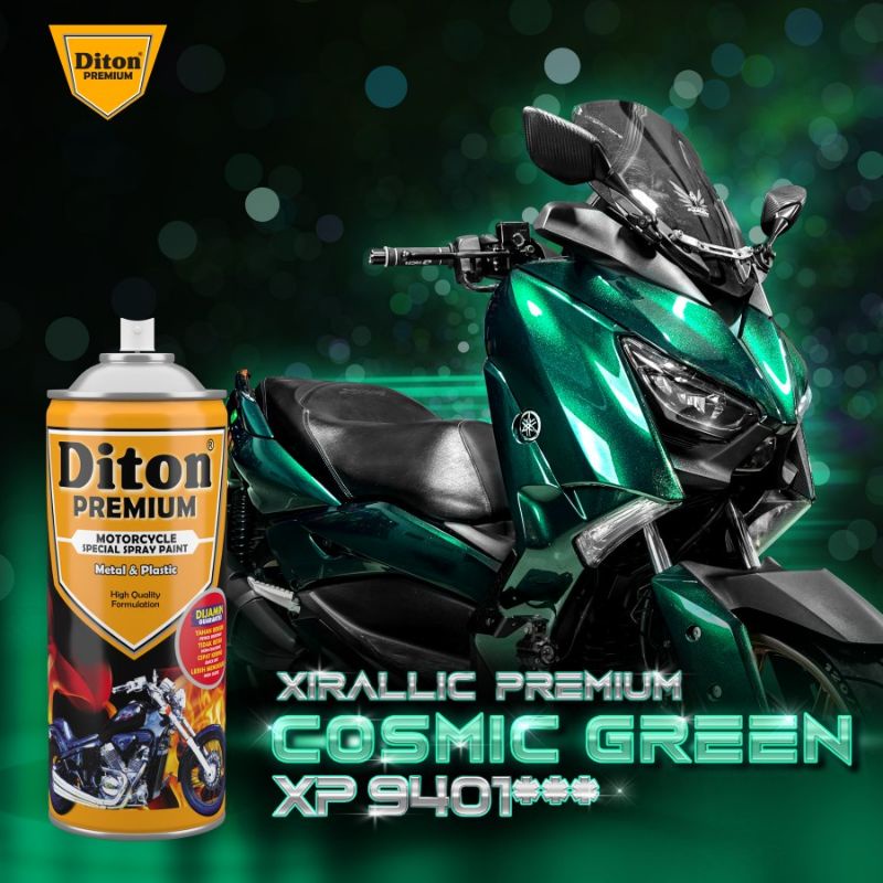 Pilok Cat Diton Premium Cosmic Green V9401 9401 Hijau tua metalik 400cc Pilox Cat Semprot Special Spray Paint