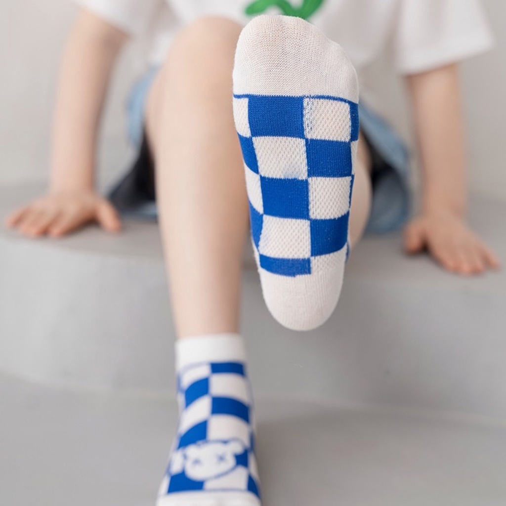 GTB Kaos Kaki Anak Motif Blue Bear Kaus Kaki Bayi Lucu Karakter KK039