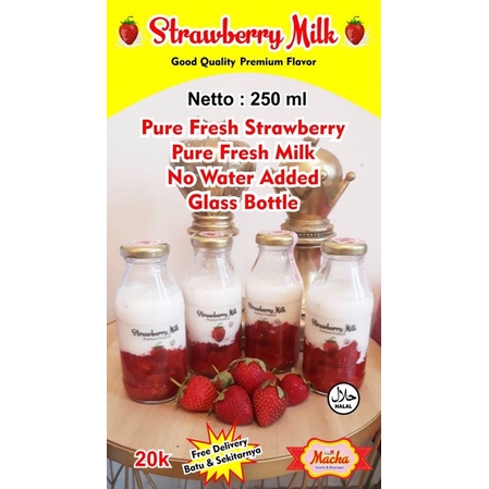 

Strawberry Milk 250 ml Original Pure 100%