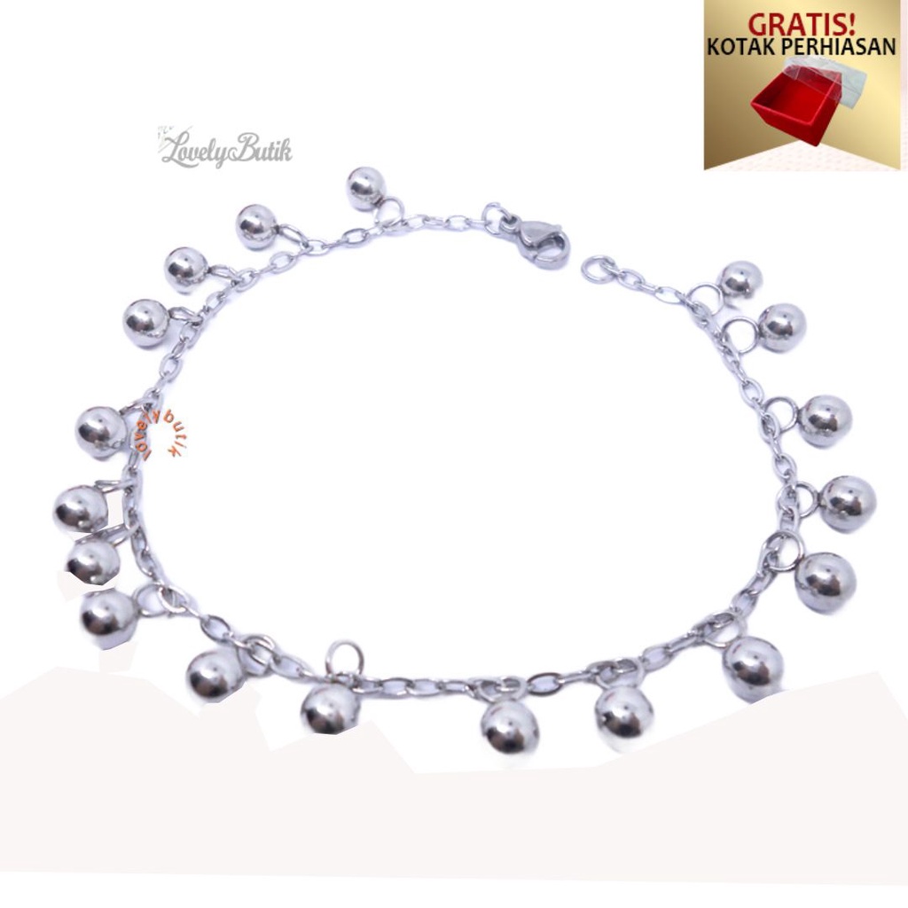 Gelang Tangan Titanium anti karat Gelang Wanita Model Terbaru Bola Balls Nebul4 - Lovelybutik