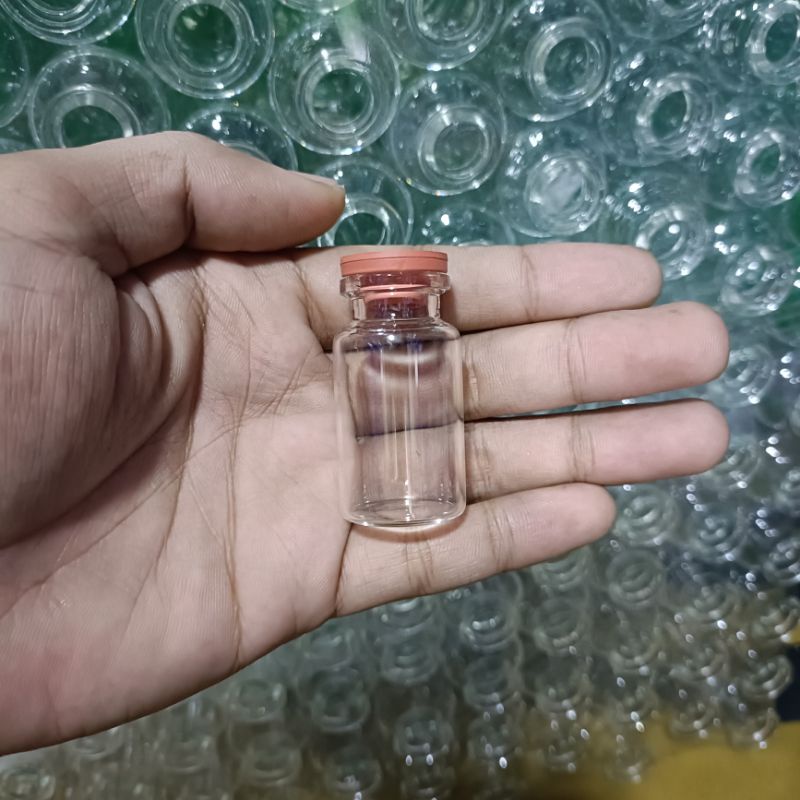 Botol kaca vial 8ml tutup karet / botol tester 8 ml