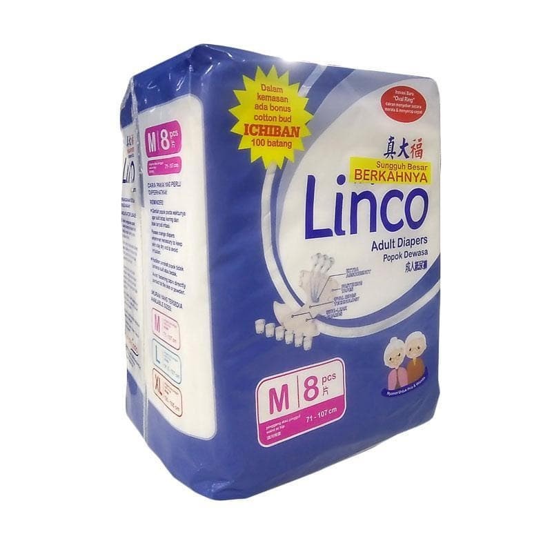 Popok Dewasa LINCO Adult Diapers Size M Isi 8 Pcs