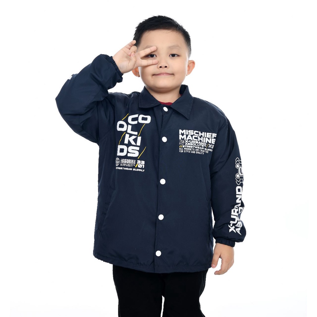 Jaket Coach Anak Anak Windproof Laki Laki-Perempuan Usia 1-11thn