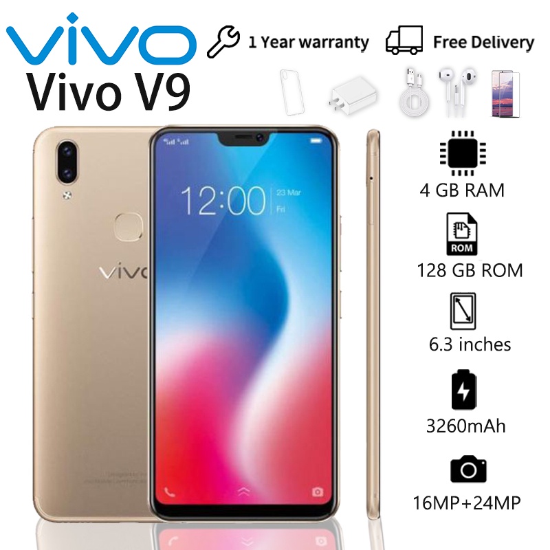 HP VIVO V9/Y85 ponsel asli RAM 4 + 64GB 6.28 inci 13 + 16MP 3260 baterai besar Android smartphone vi