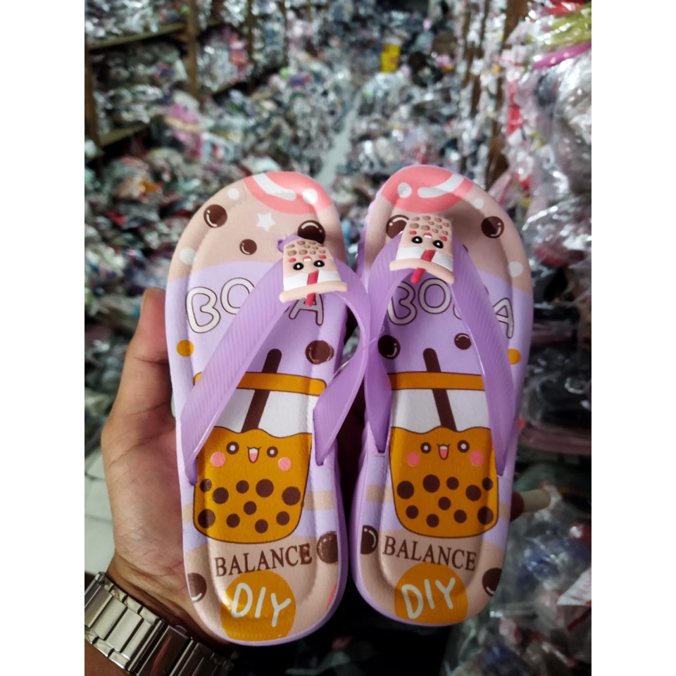 SANDAL JEPIT ANAK JELLY KARAKTER DARI BTS / BOBA 669-63 UK 24/35 TERMURAH / sandal jepit anak boba