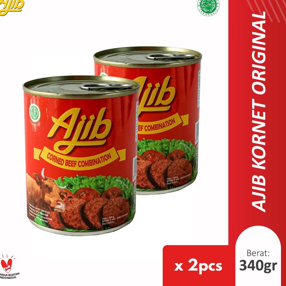 

✔✔SALE✔✔ Ajib Kornet Sapi Original 340gr - Isi 2pcs