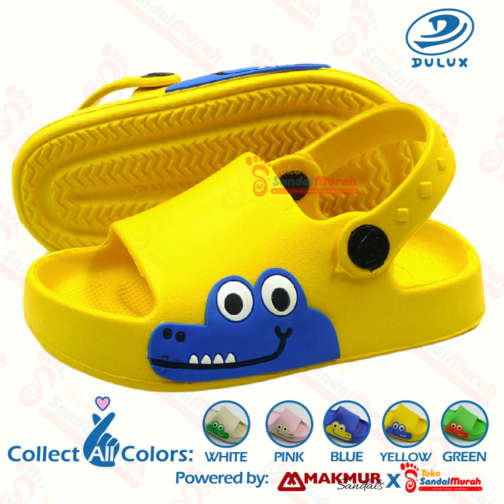 Toko Sendal Murah - Sandal Slop Anak Anti Slip Uk 20-25 / Sandal Anak Tali Belakang / Sandal Slop Karet Anak Motif Buaya / Sandal Slip On Teplek Anak / Sandal Slop Super Lucu / [Toko Sendal Murah Kids M 386 E BY ]
