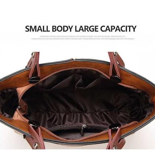 Tas Selempang Wanita Kulit Vintage Shoulder Bag Besar Kerja Tinkin