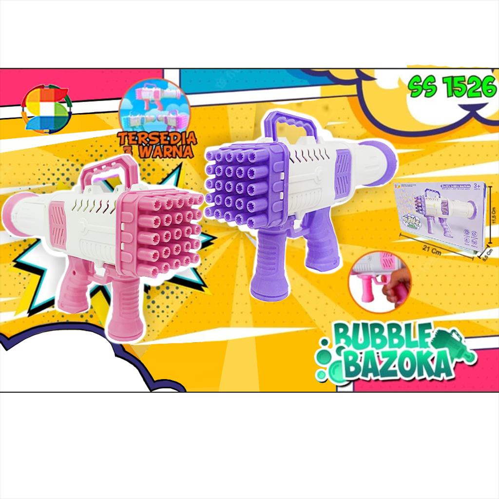 Mainan Bubble Gun Bazoka 25 Hole Rocket Launcher/ Gelembung Sabu / Mainan Tembak Gelembung / Bubble gun Bazooka / Bubble bazoka1526 / Mainan Bubble Gun Bazoka 25 Hole Rocket Launcher Gelembung Sabun Tembakan Balon Gatling Anak Elektrik Edukasi Edukatif