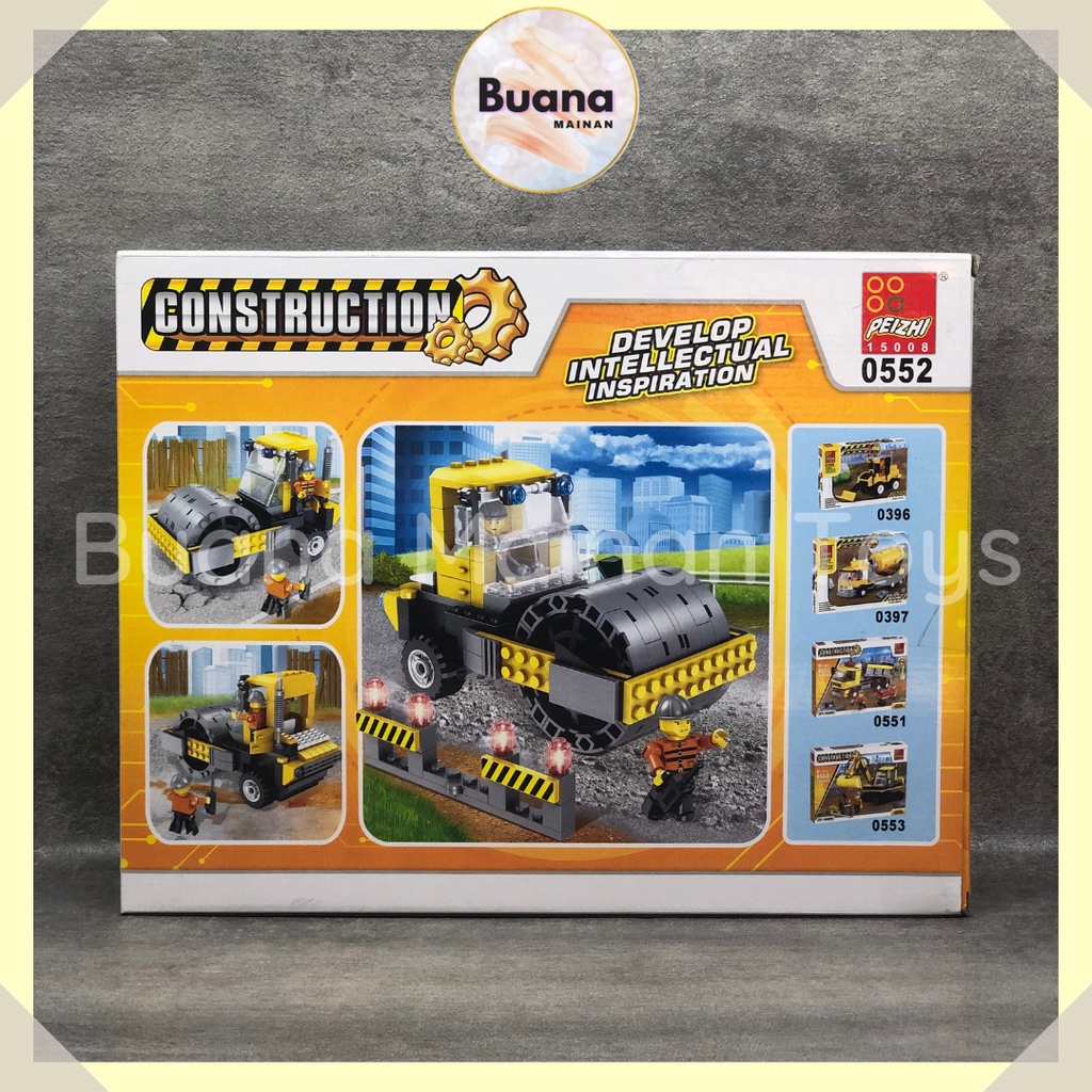 BRICKS PEIZHI CITY CONSTRUCTION TRUCK MAINAN EDUKASI ANAK COWO CEWE BRICK BEKO BULDOZER BLOCK 0552