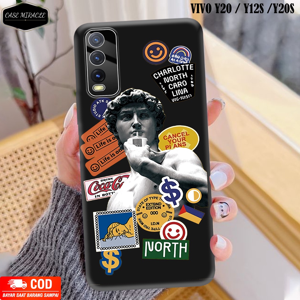 CM Case VIVO Y20 Y20S Y20SG Y12S  Softcase Lentur Warna Hitam Macaron Protector Lensa Kamera Kaca  [