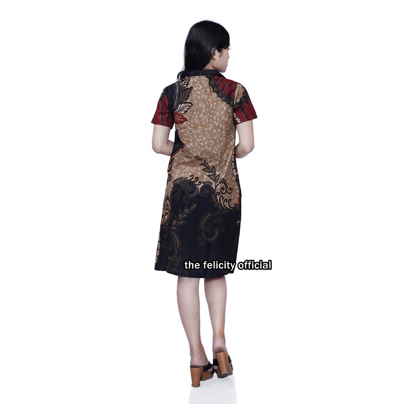 Batik Set Pakaian Couple Dress Wanita dan Atasan Kemeja Pria batik modern merapi