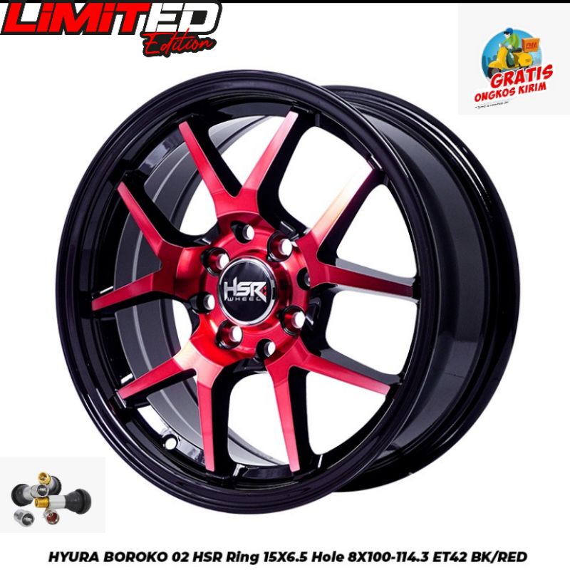 velg mobil r15 velg mobil HSR HYURA BOROKO velg mobil ori ginal velg mobil ring 15