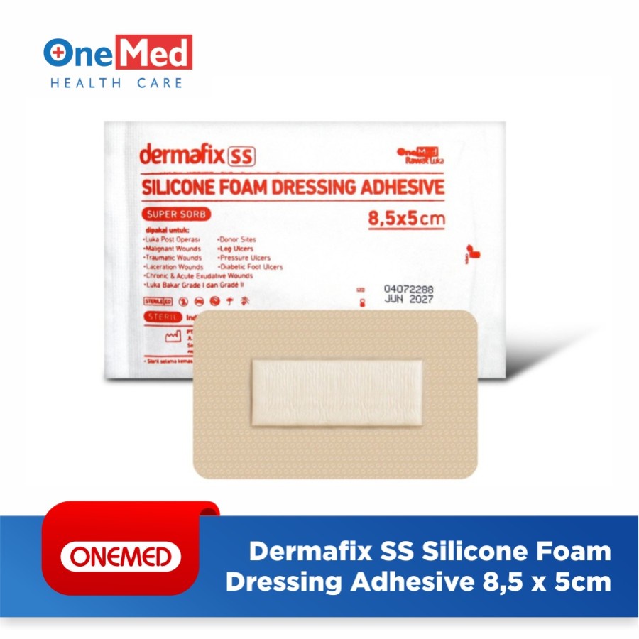 Dermafix Silicone Foam Super Sorb Dressing Adhesive 8.5x5cm 1Pcs