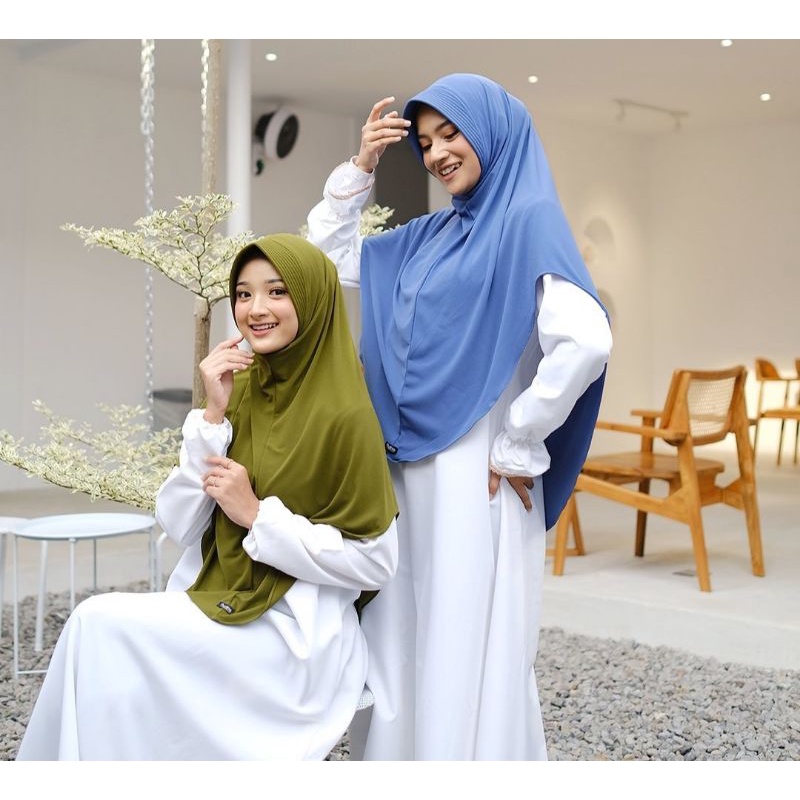 Hijab Khimar Bergo Hamidah Jumbo XL Spandek Jersey | Jilbab Bergo Simple Pad XL Spandek Jersey | Ker