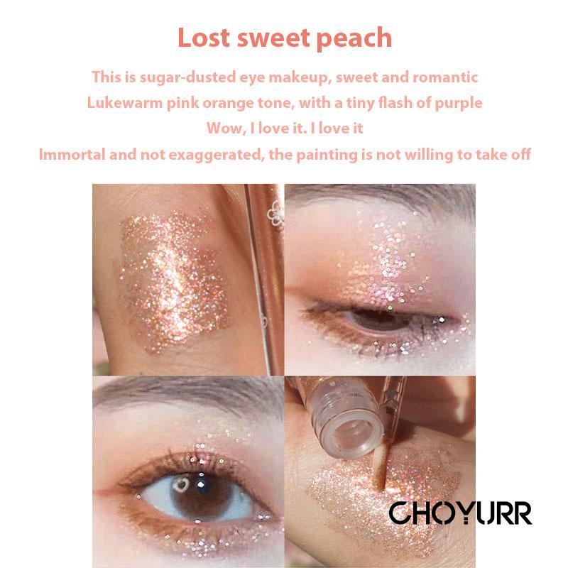 【COD】Eyeshadow Shimmer Bayangan Mata Liquid Glitter Berlian Flash Monochrome High-gloss 2 in 1 Eye Makeup-CH