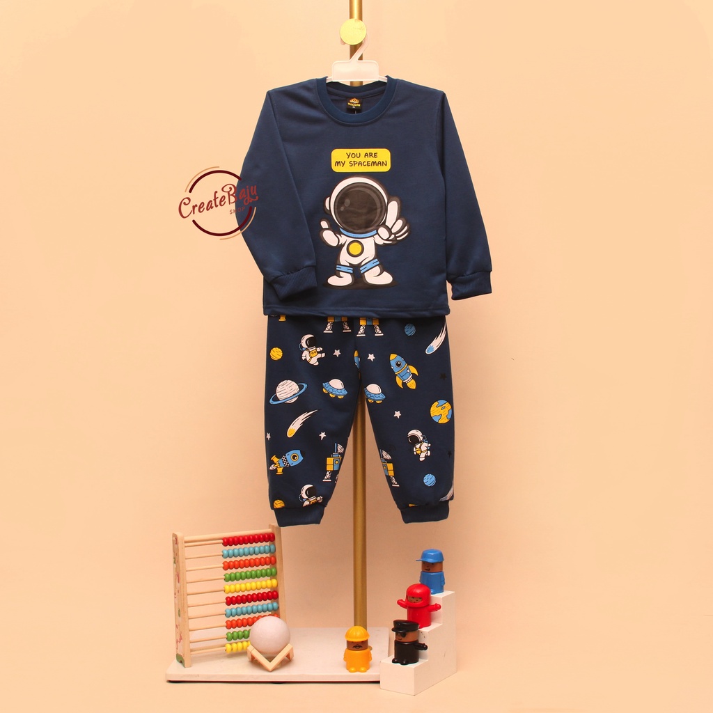 PIYAMA ANAK LAKI MOTIF ASTRONOT 1-7 TAHUN BAJU TIDUR ANAK LENGAN PANJANG TERMURAH