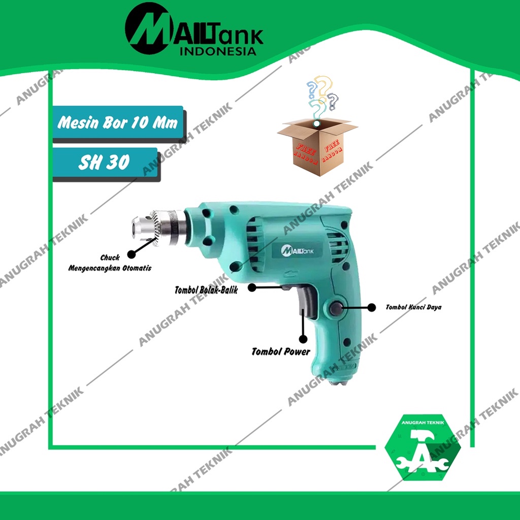 Mailtank SH30 Mesin Bor 10mm  Mailtank/Mesin Bor 10mm bolak balik /Mesin Bor Tangan 10mm MAiltank Or