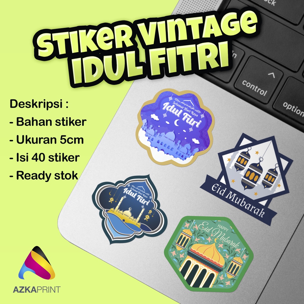 

Stiker IDUL FITRI - Stiker toples lebaran - stiker vintage hampers idul fitri