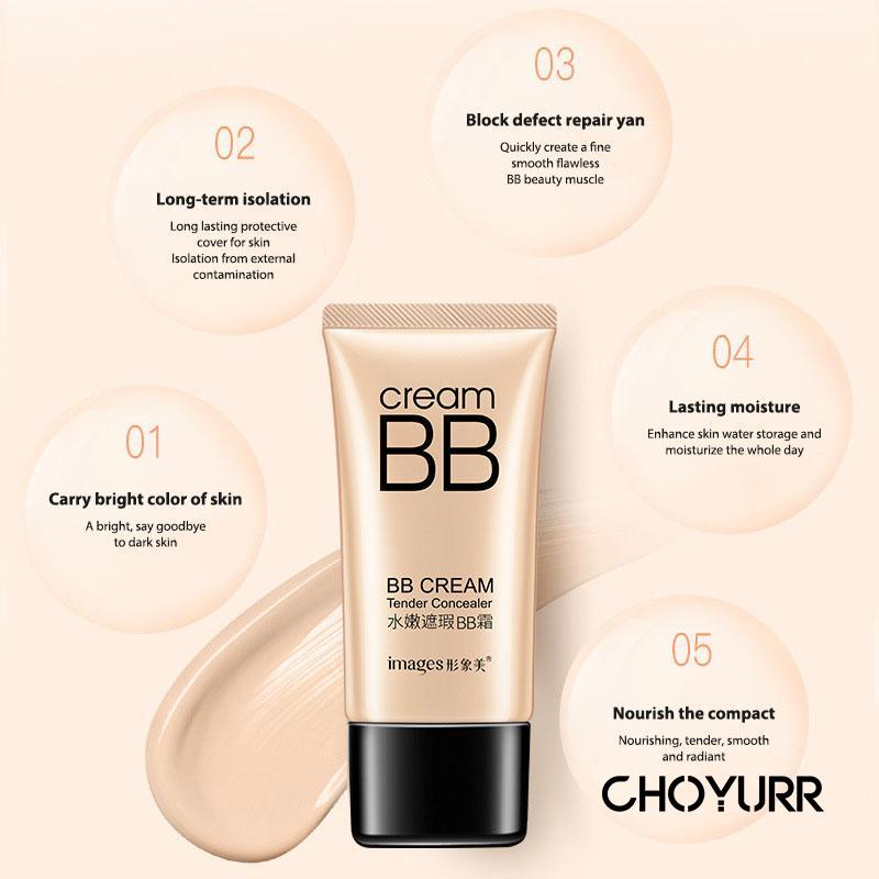 【COD】BB Cream Pelembab Concealer Memperbaiki Wajah Cerah Warna Kulit Isolasi Cream Kosmetik-CH