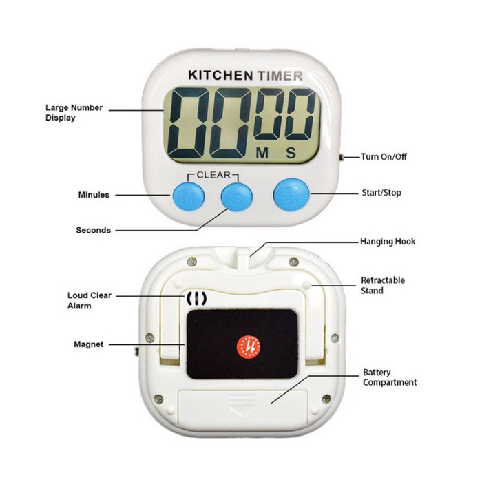 Timer Masak Dapur LCD Kitchen Countdown Clock Model JS-118