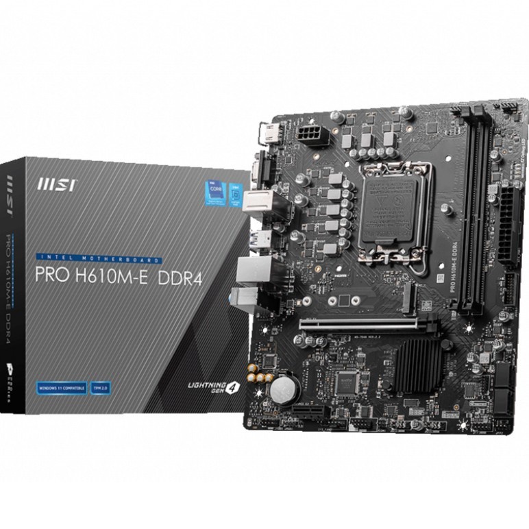 MSI PRO H610M E DDR4 LGA 1700 H610 USB 3.2 SATA3