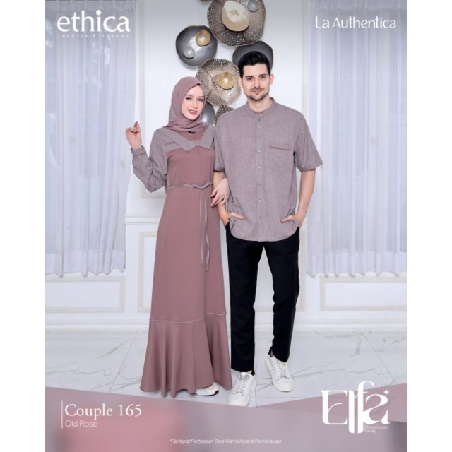 Couple Ethica 2023 Couple 165 Old Rose Gamis Kagumi 358 Koko Kahfi 252