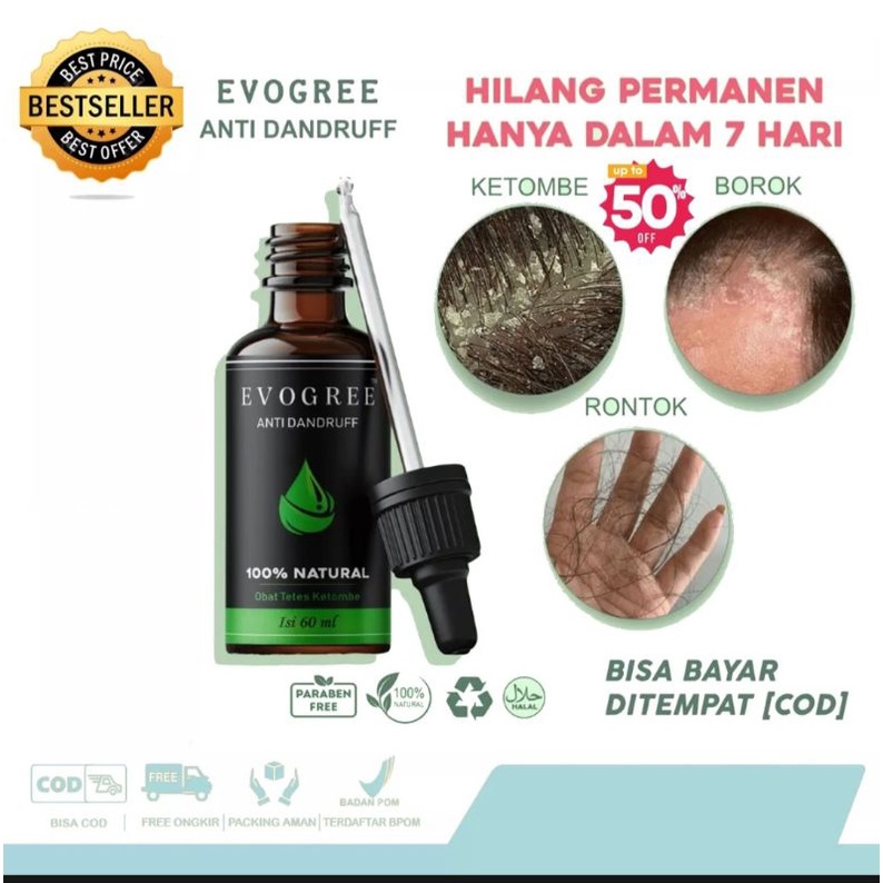 Obat ketombe || Evogree || bahan alami aman untuk kulit