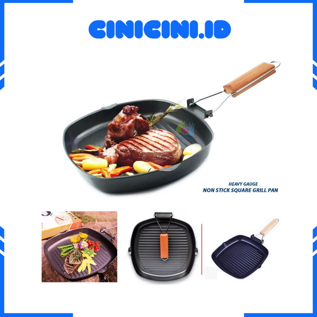 [ Cinicini ] Panci Panggang Grill Pan 20 cm [ FREE Kuas Silikon ] PROMO