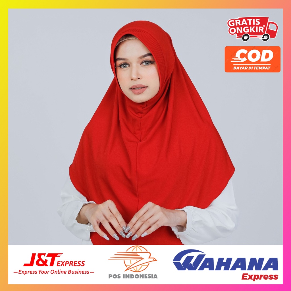 TERLARIS HIJAB DAILY BY AR RAFI AR 588 L BAHAN JERSEY TWIST