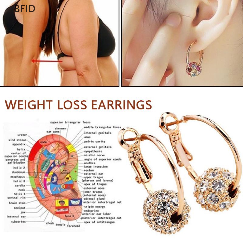 [BFID] 1pasang Anting Pelangsing Magnetik Menurunkan Berat Badan Pijat Slim Ear Stud Patch Jewelry [ID]